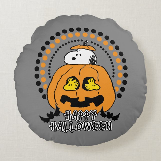 Erdnüsse | Frohe Halloween Rundes Kissen (Vorderseite)