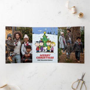 Erdnüsse Frohe Weihnachten   Geben Sie Ihre Fotos  Dreifach Gefaltete Urlaubskarte