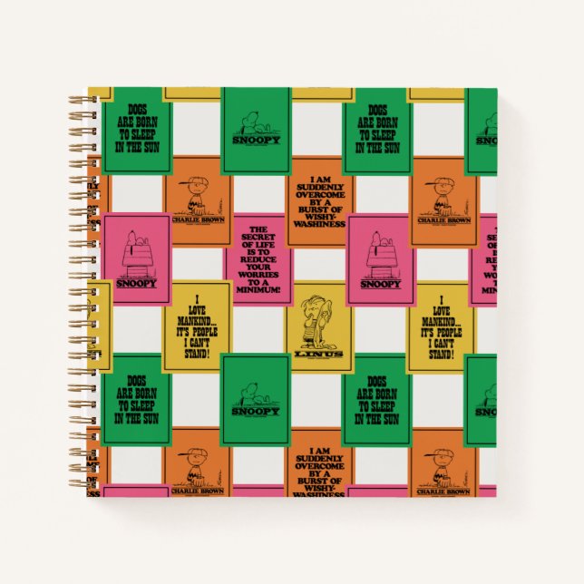 Erdnüsse | Fun Colorblock Muster Notizbuch (Vorderseite)