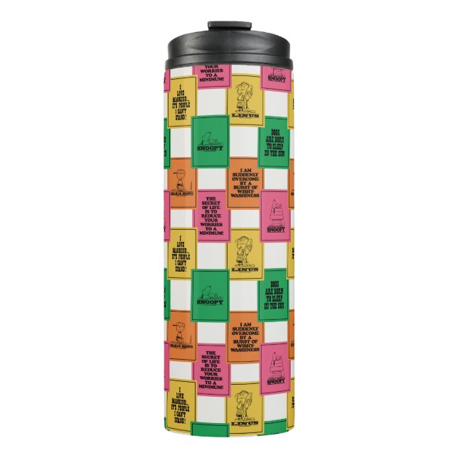 Erdnüsse | Fun Colorblock Muster Thermosbecher (Vorderseite)