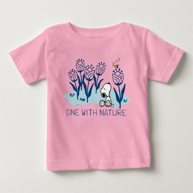 Erdnüsse | Garten mit Snoopie und Holzblumen Baby T-shirt (Vorderseite)
