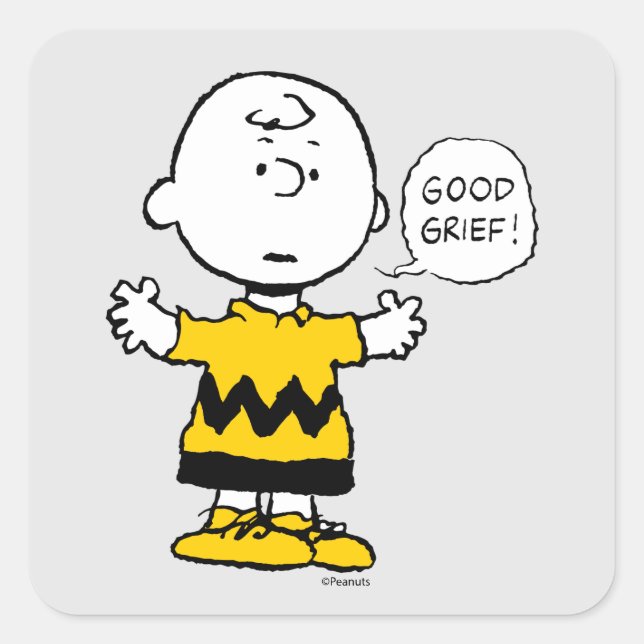 Erdnüsse | Good GTrauer Charlie Brown Quadratischer Aufkleber (Vorderseite)