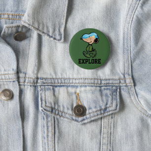 Erdnüsse Große Snoopie im Freien Button