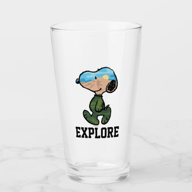 Erdnüsse | Große Snoopie im Freien Glas (Vorderseite)