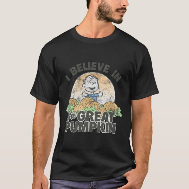 Erdnüsse Halloween Ich glaube an den großen Kürbis T-Shirt (Vorderseite)