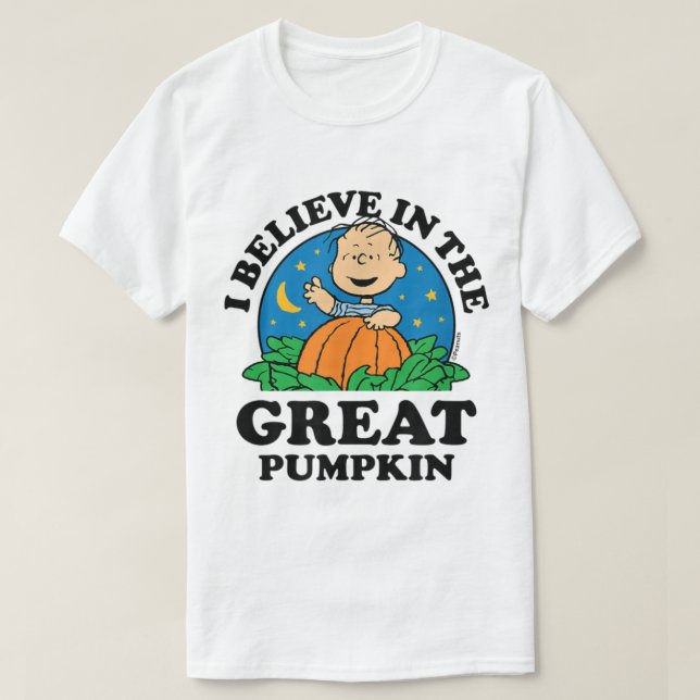 Erdnüsse Halloween ich glaube an den großen Kürbis T-Shirt (Design vorne)