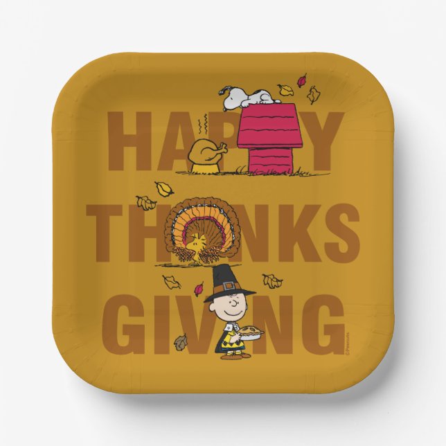 Erdnüsse | Happy Thanksgiving Combo Pappteller (Vorderseite)