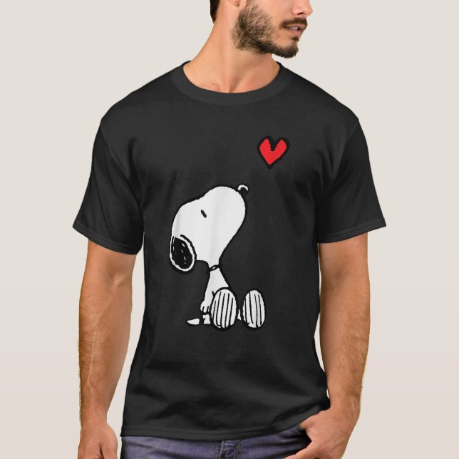 Erdnüsse Herz sitzend Snoopy T-Shirt (Vorderseite)