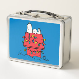 Erdnüsse Hundehütte Snoopy mit Licht Metall Brotdose