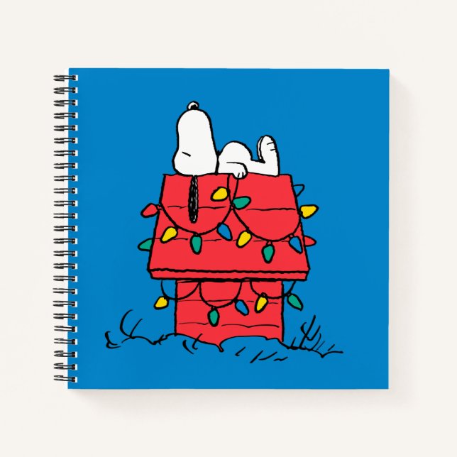 Erdnüsse | Hundehütte Snoopy mit Licht Notizbuch (Vorderseite)