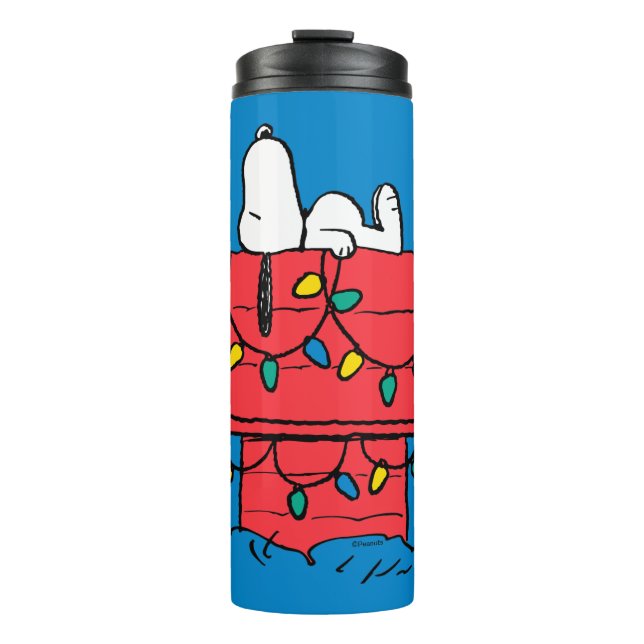Erdnüsse | Hundehütte Snoopy mit Licht Thermosbecher (Vorderseite)