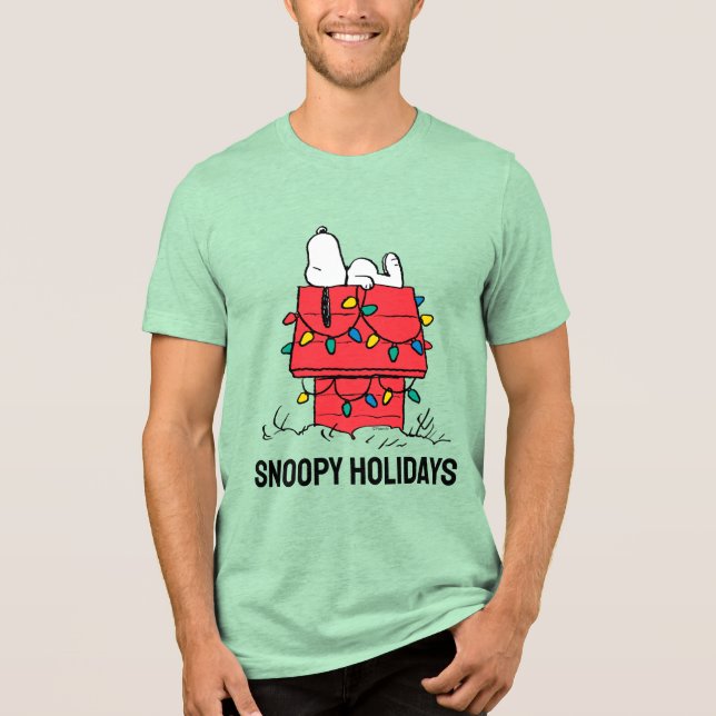 Erdnüsse | Hundehütte Snoopy mit Licht Tri-Blend Shirt (Vorderseite)