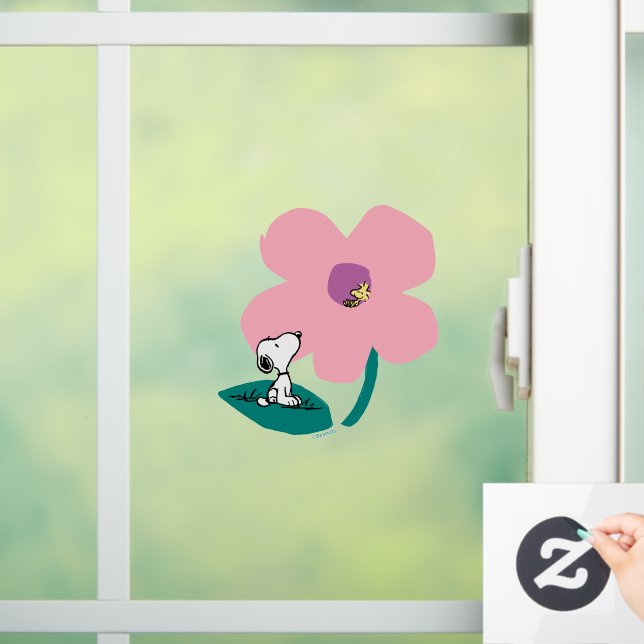 Erdnüsse | Illustrierung der Naturrosa Blume Fensteraufkleber (Zuhause)