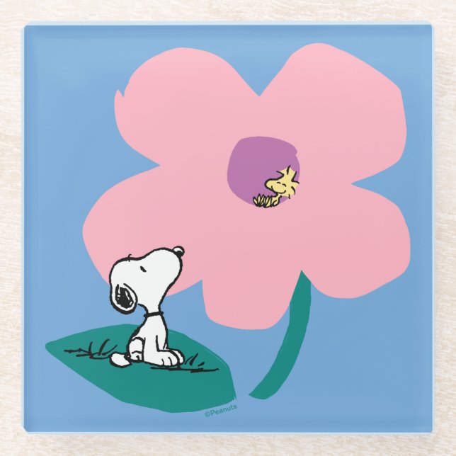 Erdnüsse | Illustrierung der Naturrosa Blume Glasuntersetzer (Vorderseite)