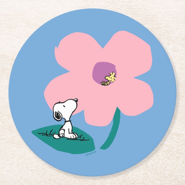 Erdnüsse | Illustrierung der Naturrosa Blume Runder Pappuntersetzer (Vorderseite)