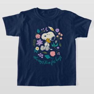 Erdnüsse im Blut Snoopy & Woodstock Blume Umarmu T-Shirt