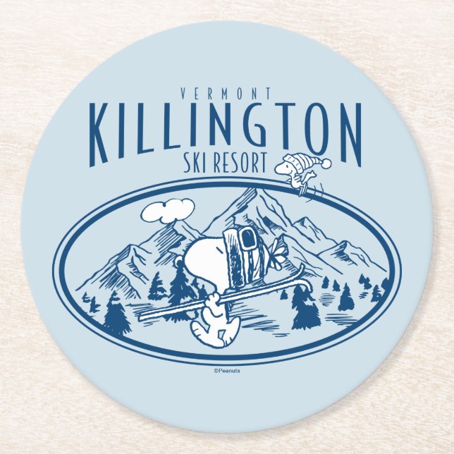 Erdnüsse | Killington Ski Resort Vermont Runder Pappuntersetzer (Vorderseite)
