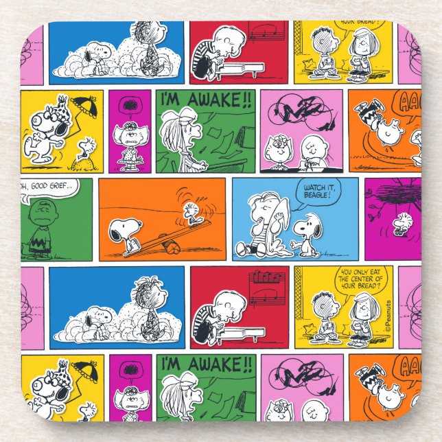 ERDNÜSSE | Klassisches Comic-Muster Getränkeuntersetzer (Vorderseite)