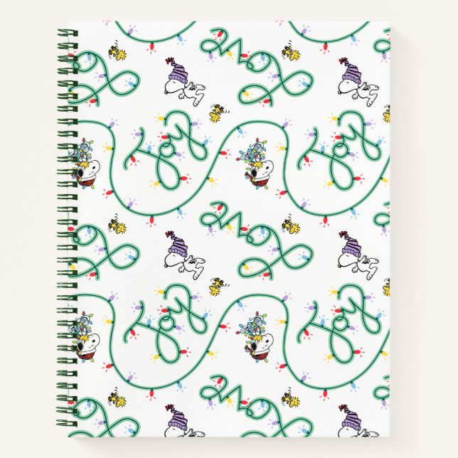 Erdnüsse | Leuchtendes Weihnachtsmuster für die Li Notizbuch (Vorderseite)