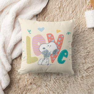 Erdnüsse Liebe der Snoopy-Blume Kissen