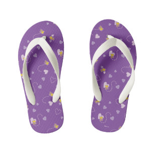 Erdnüsse   Lila Holzherz Kinderbadesandalen