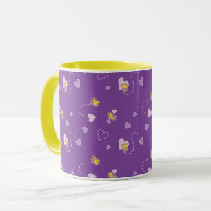Erdnüsse   Lila Holzherz Tasse