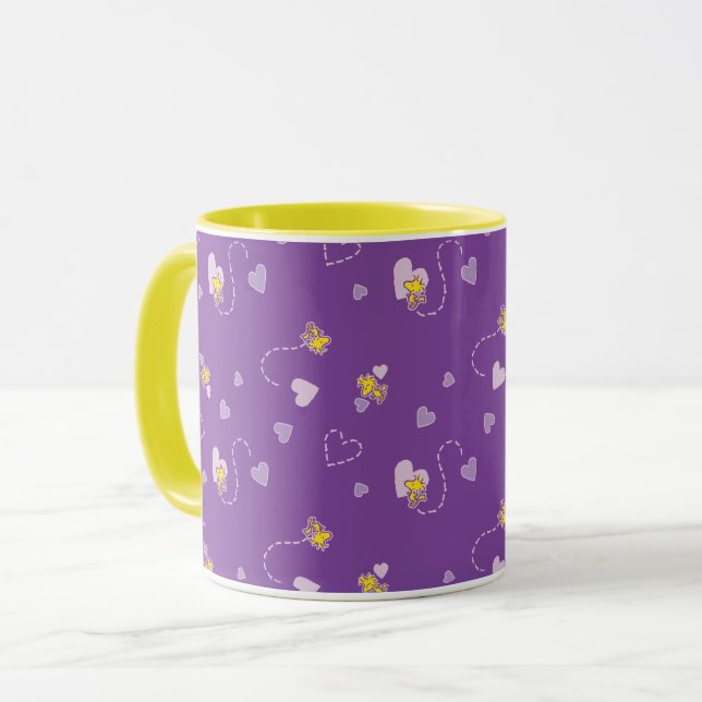 Erdnüsse | Lila Holzherz Tasse (Vorderseite Links)