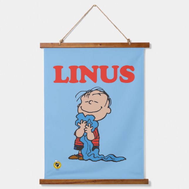 Erdnüsse | Linus Blanket Smile Wandteppich Mit Holzrahmen (Vorderseite)