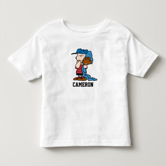 Erdnüsse | Linus in seinem Baseballgestänge Kleinkind T-shirt (Vorderseite)