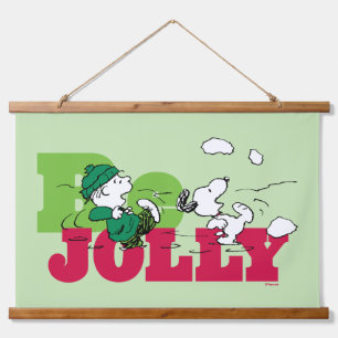 Erdnüsse   Linus & Snoopy Be Jolly Wandteppich Mit Holzrahmen