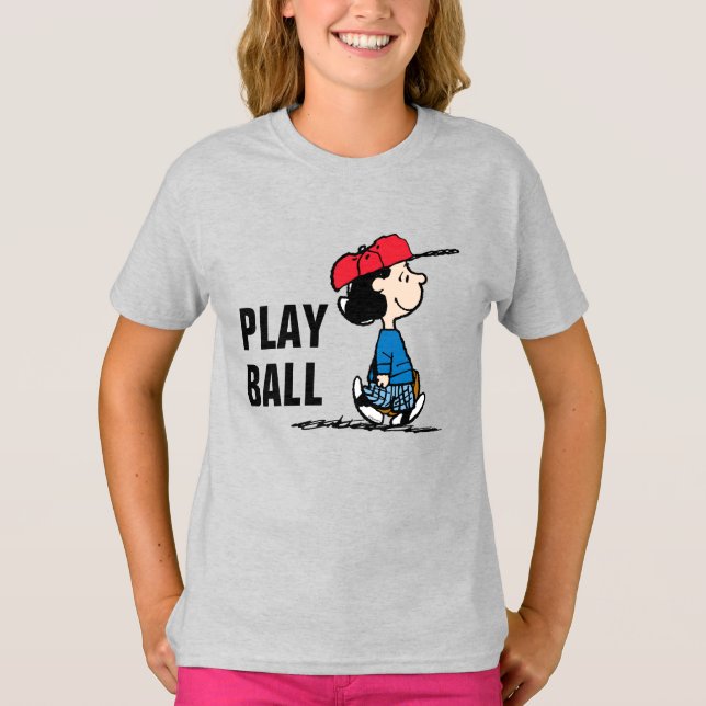 Erdnüsse | Lucy Playing Baseball T-Shirt (Vorderseite)