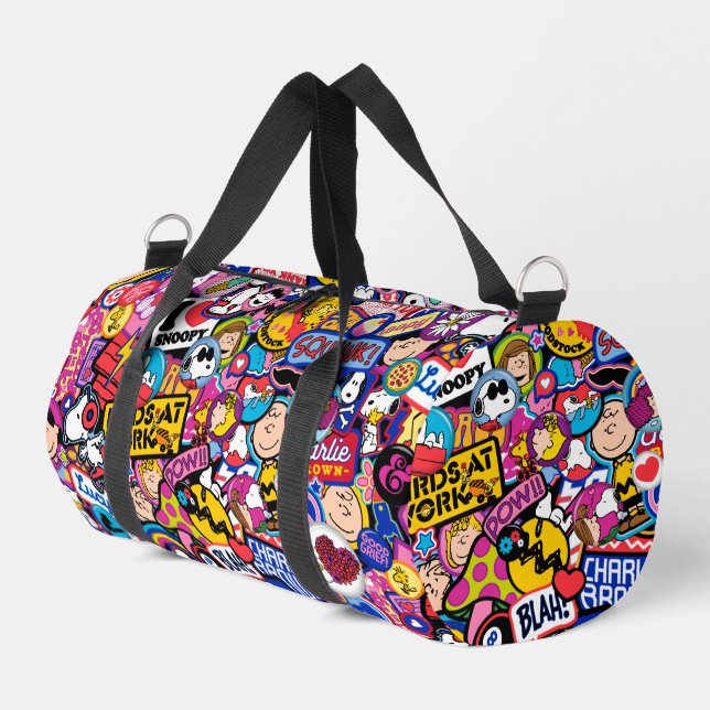 Erdnüsse | Mixtape Patch Pattern Duffle Bag (Linke Seite)