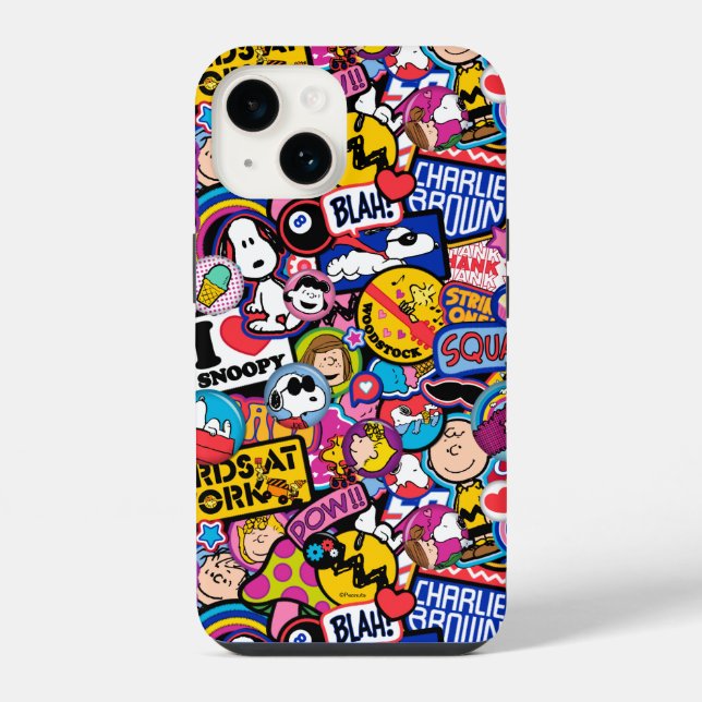 Erdnüsse | Mixtape Patch Pattern iPhone 14 Hülle (Rückseite)