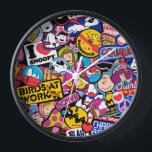 Erdnüsse | Mixtape Patch Pattern Uhr<br><div class="desc">Karo dieses lustige Design mit The Peanuts Gang in niedlichen Patches heraus.</div>