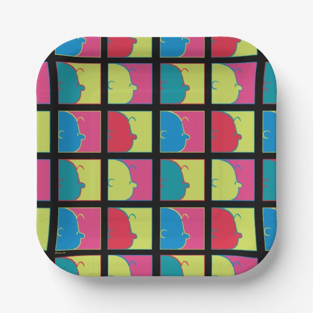 Erdnüsse | Moderner Pop Art Charlie Brown Pappteller (Vorderseite)