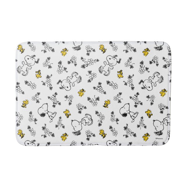 Erdnüsse | Muster für Snoopy & Woodstock B&W-Blume Badematte (Vorderseite)