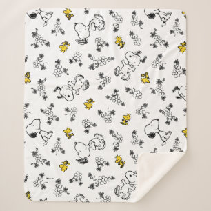 Erdnüsse   Muster für Snoopy & Woodstock B&W-Blume Sherpadecke