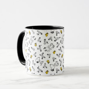 Erdnüsse   Muster für Snoopy & Woodstock B&W-Blume Tasse