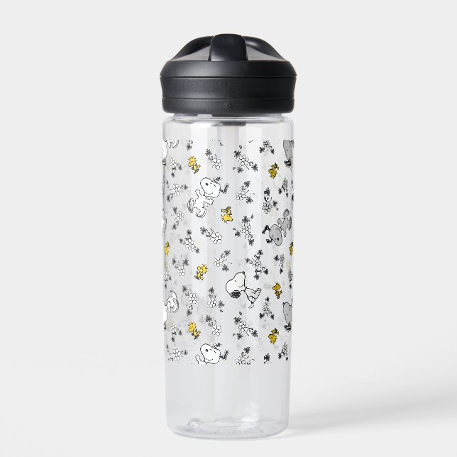 Erdnüsse | Muster für Snoopy & Woodstock B&W-Blume Trinkflasche (Vorderseite)