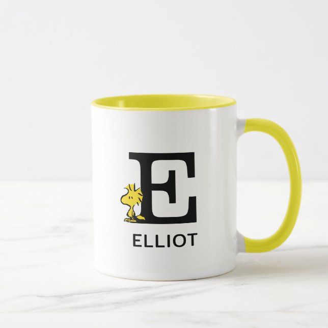 Erdnüsse | Name des Holzbestands und Monogramm E Tasse (Rechts)