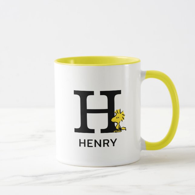 Erdnüsse | Name des Holzbestands und Monogramm H Tasse (Rechts)
