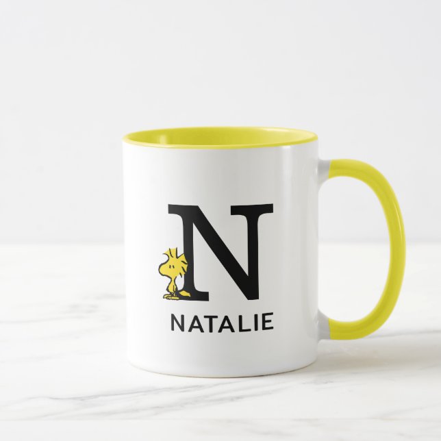 Erdnüsse | Name des Holzbestands und Monogramm N Tasse (Rechts)
