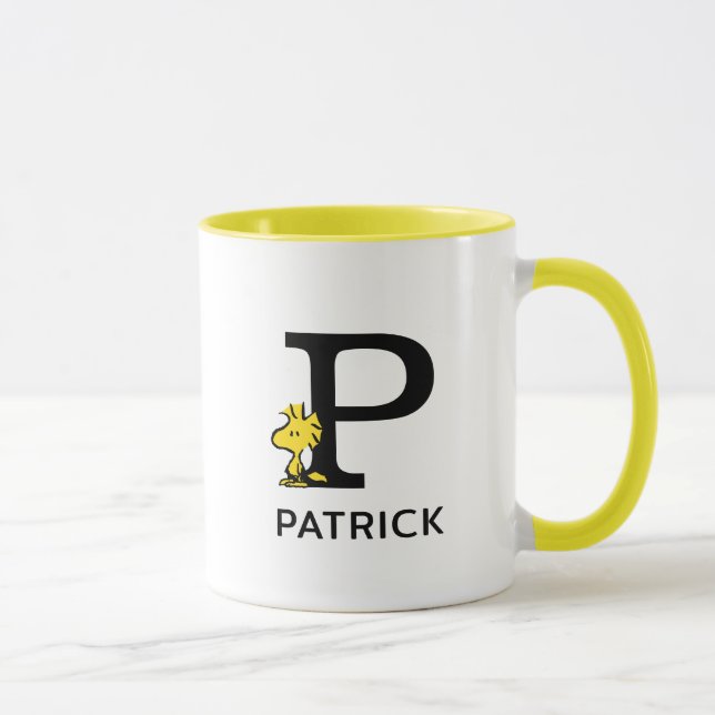 Erdnüsse | Name des Holzbestands und Monogramm P Tasse (Rechts)