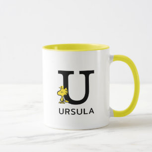 Erdnüsse Name des Holzbestands und Monogramm U Tasse