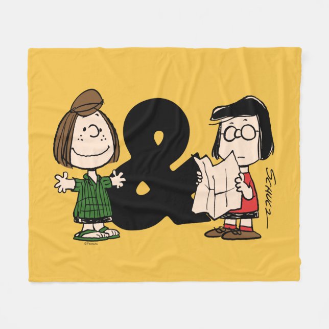 Erdnüsse | Peppermint Patty & Marcie Fleecedecke (Vorderseite (Horizontal))
