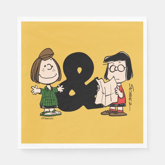 Erdnüsse | Peppermint Patty & Marcie Serviette (Vorderseite)