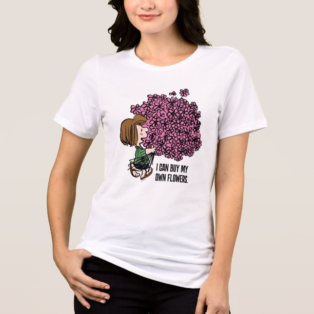 Erdnüsse | Peppermint Patty Pink Bouquet Tri-Blend Shirt (Vorderseite)