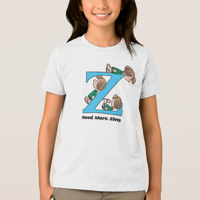 Erdnüsse | Peppermint Patty Sleepy Z Tri-Blend Shirt (Vorderseite)