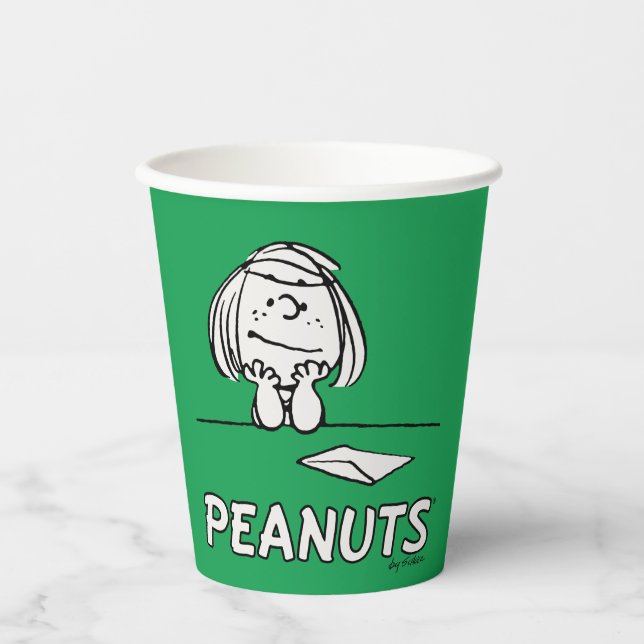 Erdnüsse | Peppermint Patty Thoughts Pappbecher (Vorderseite)