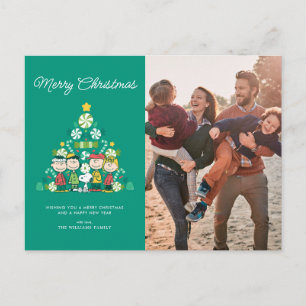 Erdnüsse   Pfefferminz-Weihnachtsbaum Feiertagspostkarte